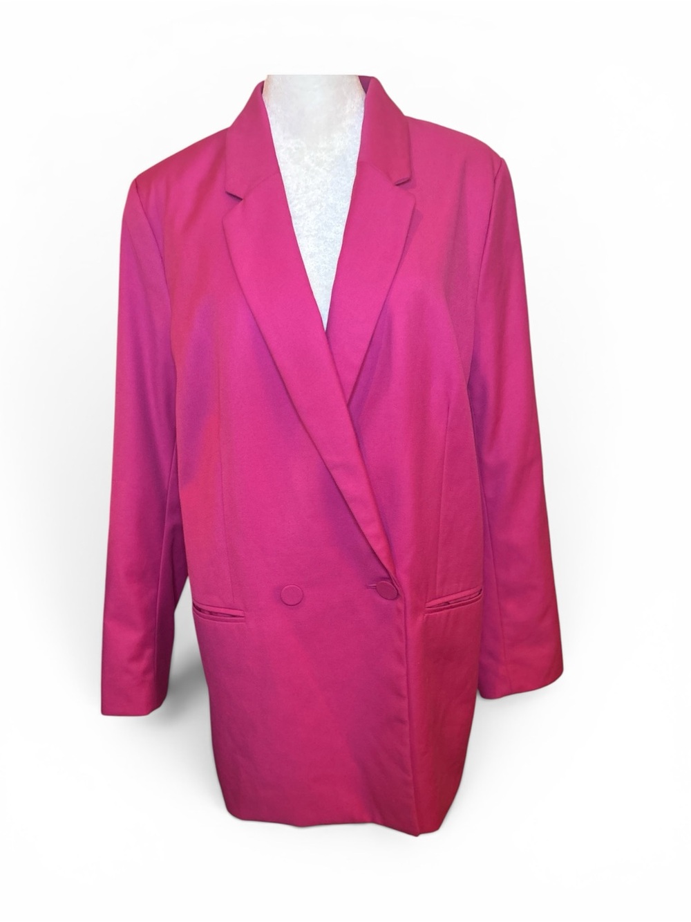 H&M Women's Fuchsia Double-Breasted Blazer